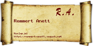 Remmert Anett névjegykártya